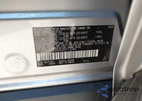 2025 Toyota Rav4 Le из США, поврежденный, VIN 2T3F1RFVXSC522617